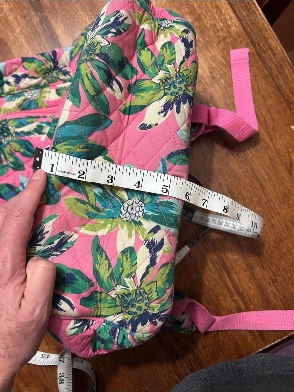 Vera Bradley Pink Quilted Campus Laptop Backpack Retired Tropical Paradise